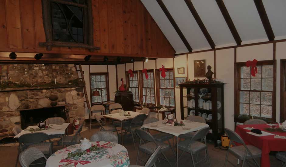 Inside of Hour Glass Museum around Christmas time
